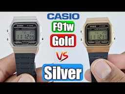 Casio F91w Silver vs F91w Gold Full Colour Comparison