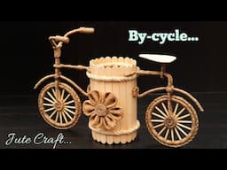 Easy Jute Cycle Flower Vase | By-Cycle Flower Vase with Jute and sticks | Decorative flower pot