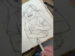 2 minutes of simple shading a girl with a only blending stump. Soothing sounds.