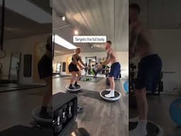 Partner challenge🔥who can last longer?! #balance #bosu #stability #fitness #abs