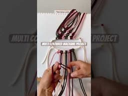 Multi coloured macrame project | How to incorporate colours #shorts