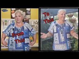 Turning a too big dowdy blouse into something wearable