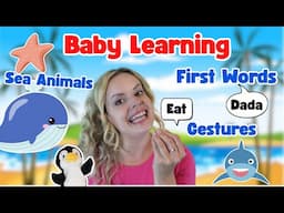 Baby Learning First Words, Gestures, Colours, Speech Practice For Toddlers + Sea Animals Wooden Toy