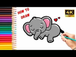 Cute Sleeping Elephant Drawing 🐘 || Step-by-Step Tutorial for Beginners #drawing