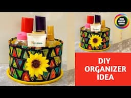 Creative DIY Organizer Idea using waste Lids | Waste Materials reuse idea