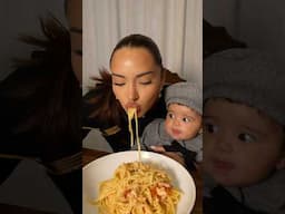 My wife was craving salmon pasta so I made it homemade! 🍝