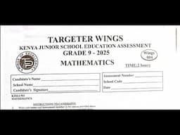 KJSEA MATHS|TARGETER WINGS 004|2025 SECTION A