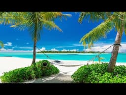🏝 Turquoise Ocean off Tropical Island 🌴 Ocean Waves & Beach Bossa Nova Music