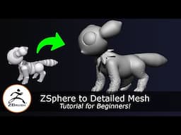 🐾 Sculpt a Cute Creature in ZBrush! | ZSphere to Detailed Mesh Tutorial for Beginners #zbrush