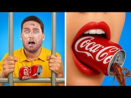 HOW TO SNEAK FOOD INTO JAIL! 🚓🍟 Funny DIY Tricks & Secret Snacks by 123 GO! CHALLENGE