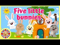 Five little bunnies hopping on the bed | Song for littles | Toddler learning video | Easter bunny