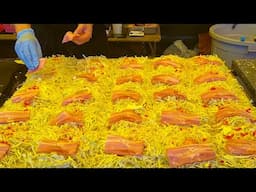 japanese street food - savory pancake okonomiyaki  お好み焼き