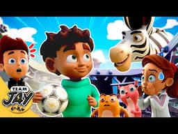 🏆 TEAM JAY’S TOP FOOTBALL GAMES! ⚽ Celebrating the UEFA Finals with TEAMWORK 🎉 Videos for Kids 🌈