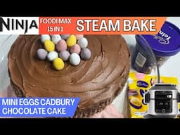 MINI EGGS CADBURY CHOCOLATE CAKE *STEAM BAKE* Easter Cake Baking NINJA FOODI Recipe