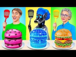 Me vs Grandma Cooking Challenge With Robot Dog | Food Battle by Multi DO Smile
