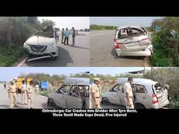 Chitradurga: Car Crashes Into Divider After Tyre Burst, Three Tamil Nadu Cops Dead, Five Injured