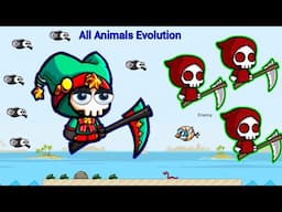 All Animals Evolution And Xmas Reaper Vs Enemies Fights (EvoWorld.io)