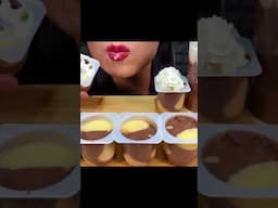ASMR CHOCOLATE PUDDING AND WHIPPED CREAM MUKBANG EATING SOUNDS  #asmreating
