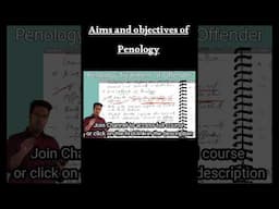 Aims and Objectives of Penology #criminallaw #lawkagyan #penology
