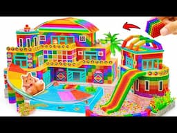 DIY How To Build Triplex Villa with Water Slide Pool Underground  for Pets From Magnetic Balls ASMR