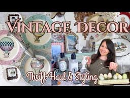 THRIFT WITH ME HAUL + STYLING | Thrifting Vintage Cottage Style Home Decor | Spring Decorating Ideas