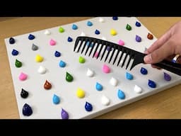 Comb Painting Technique / White Deer / Acrylic Painting