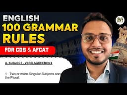 Top 100 Grammar Rules for CDS & AFCAT 2025 | PYQs, Examples & Tricks to Score High in English