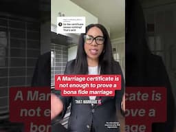 A marriage certificate is not enough to prove a bona fide marriage