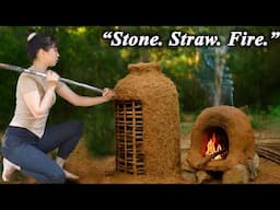 How I Built a Clay Smokehouse and Fire Stove by Hand - No Tools, Just Mud, Straw & Stone