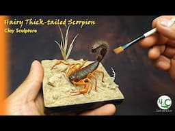 Sculpting Hairy Thick-tailed Scorpion using Polymer Clay | Desert Diorama