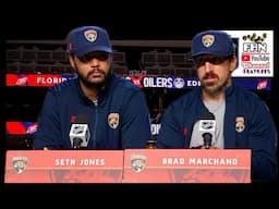 Seth Jones/Brad Marchand, Cup Final Game 5 Morning Skate: Florida Panthers at Oilers