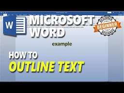 Microsoft Word How To Outline Text