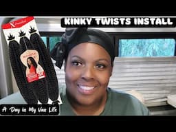 Kinky Twist Install w/Outre X-pression Springy Afro Hair | Solo Female Traveler | Full-time Van Life