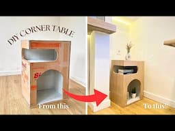 DIY Corner Table from Cardboard – Easy & Budget-Friendly! 📦✨