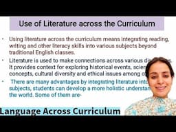 Use of literature across the Curriculum/ language Across the Curriculum/ for all teaching exams