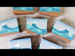海波浪渲染皂 - Beach theme soaps making for soapchallengeApr2025 - 手工皂