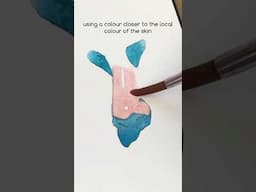How I paint the nose!👃(simplified) #watercolourpainting #painting