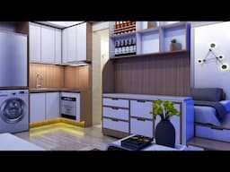 MAXIMIZING SPACE IN A TINY APARTMENT 21sqm ( 226sqft MICRO APARTMENT TOUR ) | NEVER TOO SMALL