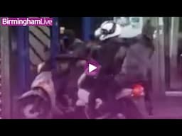 Moment masked gang try to rob deliver rider of his bike