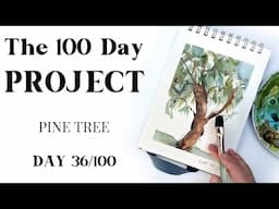 How to paint a watercolor TREE. EASY painting idea 36/100