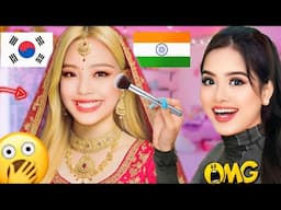 I Transformed KOREAN Girl 🇰🇷 into INDIAN Bride Girl 🇮🇳  *OMG* Transformation 😱