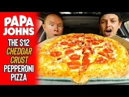 We ate the Papa John's Cheddar Crust Pizza for $12 | *FULL REVIEW/SCORE* 🍕🧀