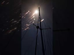 Wild! Watching the Space X rocket debris fly over our sailboat while out in the sea now! ✨ #spacex