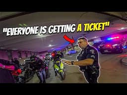 COPS TRAP BIKERS IN PARKING GARAGE...