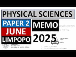 MEMO 2025 PHYSICAL SCIENCES P.2 GRADE 12 JUNE EXAMS [THUNDEREDUC] GRADE 12 PHYSICAL SCIENCE limpopo