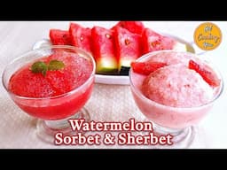 Refreshing Watermelon Sorbet & Sherbet Recipe | Two Easy Summer Frozen Treats made with Watermelon