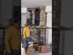 Fireplace stonework is done and it looks so good! #newhomebuild #thelatinanextdoor
