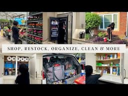 RESTOCK AND ORGANIZE WITH ME | SHOPPING, CLEANING & MORE | WEEKLY GROCERY HAUL #restockandorganize