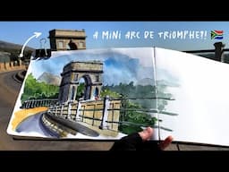 Sketching an Unexpected Landmark in South Africa 🇿🇦 | Travel Sketch Vlog