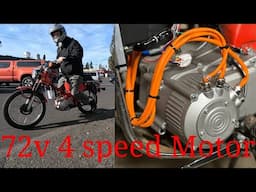 An Electric Motorcycle motor with a 4 speed Transmission?! A first Look ct110
